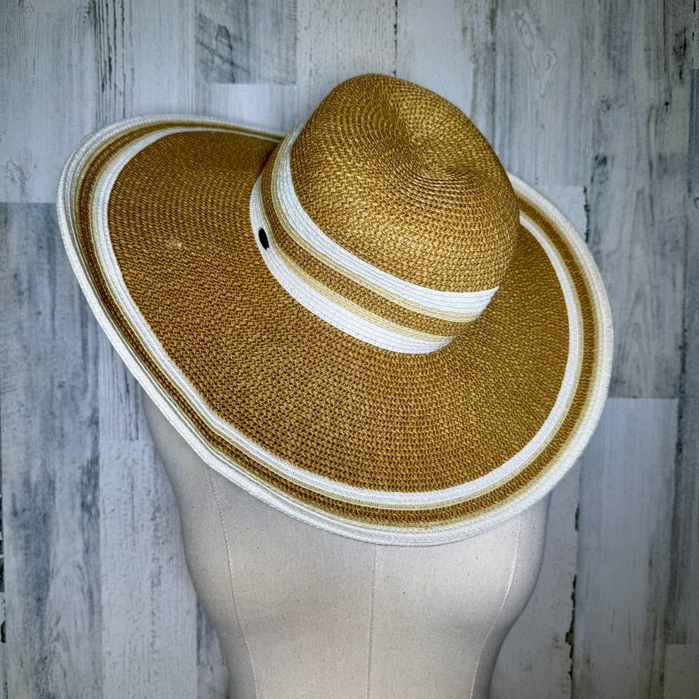 Vintage Scala Boho Beach Straw Sun Hat - Vacation or Cruise